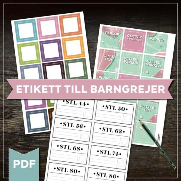 Etiketter till barngrejer