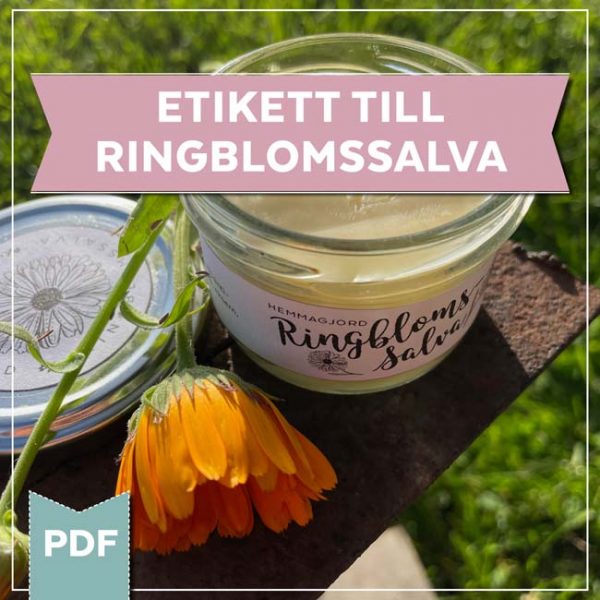 Etikett till ringblomssalva