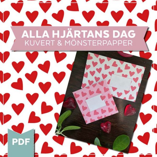 Alla Hjärtans dag mönsterpapper & kuvert